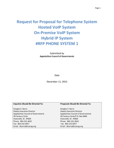Request for Proposal for Telephone System