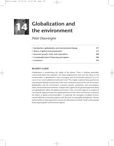 Globalization and the environment - Political Science, Department of