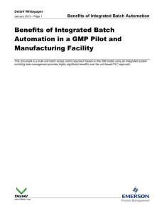 Benefits of Integrated Batch Automation