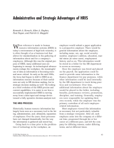 Administrative and Strategic Advantages of HRIS
