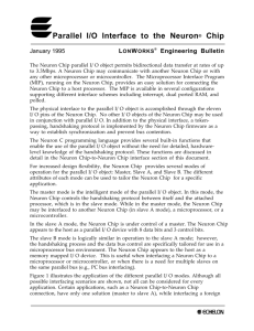 Parallel I/O Interface to the Neuron Chip