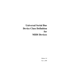 Universal Serial Bus Device Class Definition for MIDI