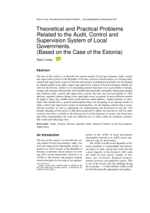 Theoretical and Practical Problems Related to the Audit, Control and