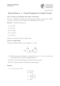 Exercise Sheet no. 1 – Formal Foundations of Computer Science