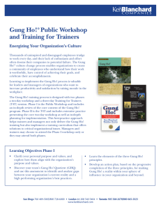 Gung Ho!® Public Workshop and Training for