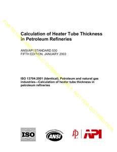 Calculation of Heater Tube Thickness in Petroleum Refineries FOR