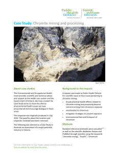 Case Study: Chromite mining and processing