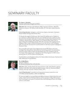seminary faculty - Tyndale University College & Seminary