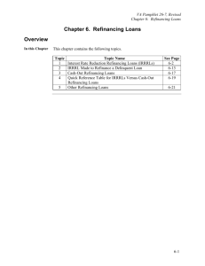 Chapter 6 - Refinancing Loans