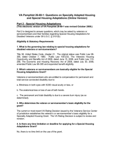 VA Pamphlet 26-69-1: Questions on Specially Adapted Housing and