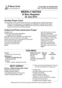 weekly notes - St Mary's Ewell