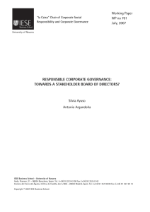 responsible corporate governance: towards a stakeholder board of