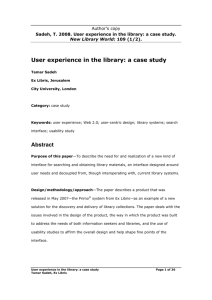 User experience in the library: a case study Abstract