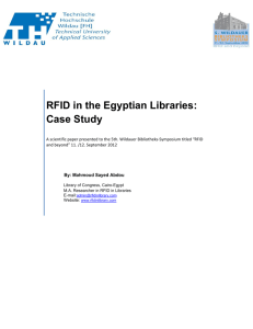 RFID in the Egyptian Libraries: Case Study