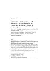 Efficacy and Adverse Effects of Ginkgo Biloba for Cognitive