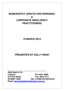bankruptcy update for personal & corporate insolvency practitioners