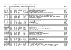 Examination Timetable Summer 2016