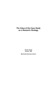 The Value of the Case Study as a Research Strategy - Finance
