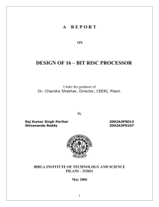 design of 16 – bit risc processor - Electrical and Computer Engineering