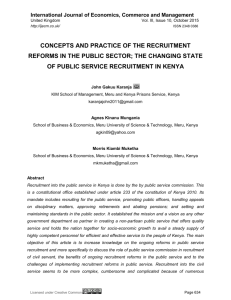 concepts and practice of the recruitment reforms in the public sector