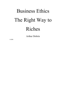 Business Ethics The Right Way to Riches