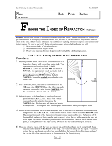 Lab-10-(Finding the Index of Refraction)