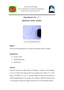 Experiment No. ( 1 ) Refractive index of glass