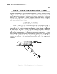 Lab 2: Refractive Index and Snell's Law