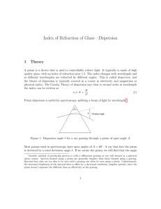 Index of Refraction of Glass—Dispersion