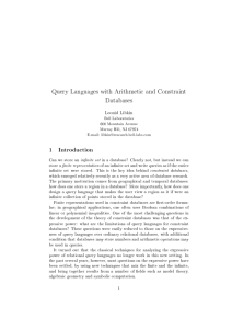Query Languages with Arithmetic and Constraint Databases