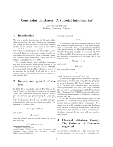 Constraint databases: A tutorial introduction