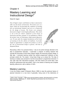 Mastery Learning and Instructional Design
