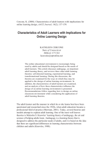 Characteristics of Adult Learners with Implications for Online
