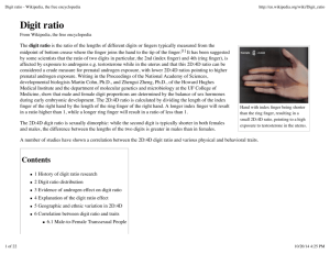 Digit ratio - Wikipedia, the free encyclopedia