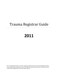 Trauma Registrar Guide - Kansas Trauma Program