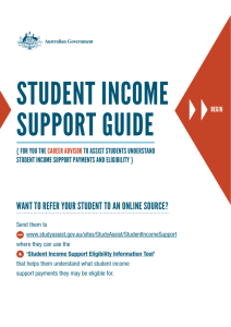 Student Income Support Guide for Career Advisers