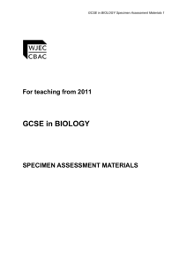 GCSE in BIOLOGY
