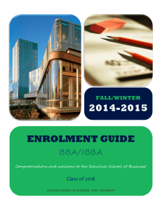 Enrolment Guide - Schulich School of Business