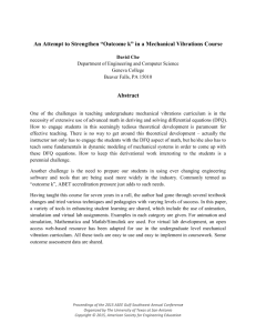 An Attempt to Strengthen “Outcome k” in a Mechanical Vibrations