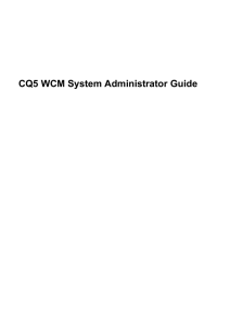 CQ5 WCM System Administrator Guide