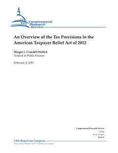 An Overview of the Tax Provisions in the American Taxpayer Relief