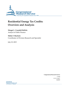 Residential Energy Tax Credits: Overview and Analysis