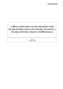 a re-examination of the architecture of the international economic