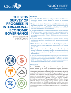 The 2015 Survey of Progress in International Economic Governance
