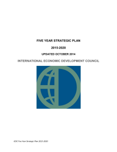 Strategic Plan 2015-2020 - International Economic Development