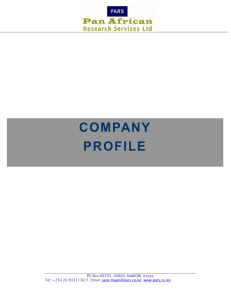 company profile - Pan African Research Services