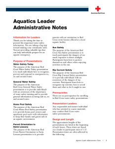 Aquatics Leader Administrative Notes