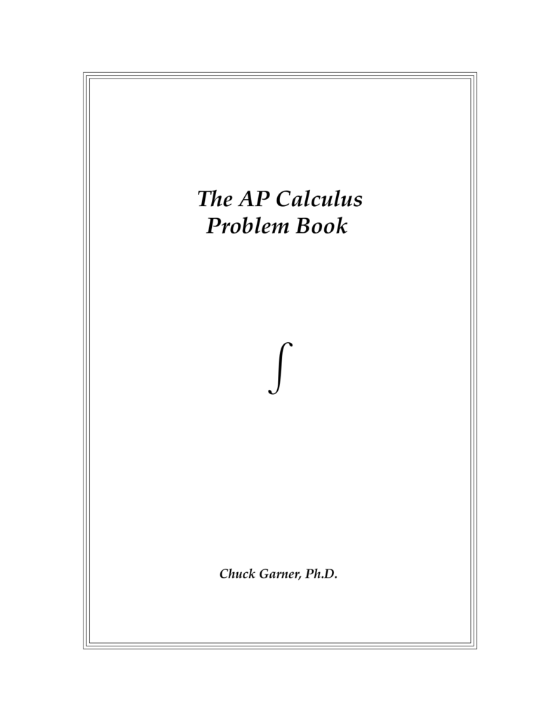 The Ap Calculus Problem Book