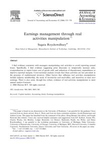 Earnings management through real activities manipulation