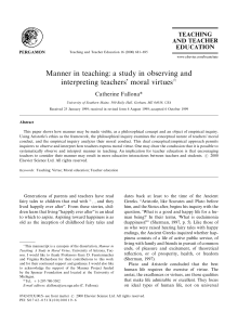 Manner in teaching: a study in observing and interpreting teachers